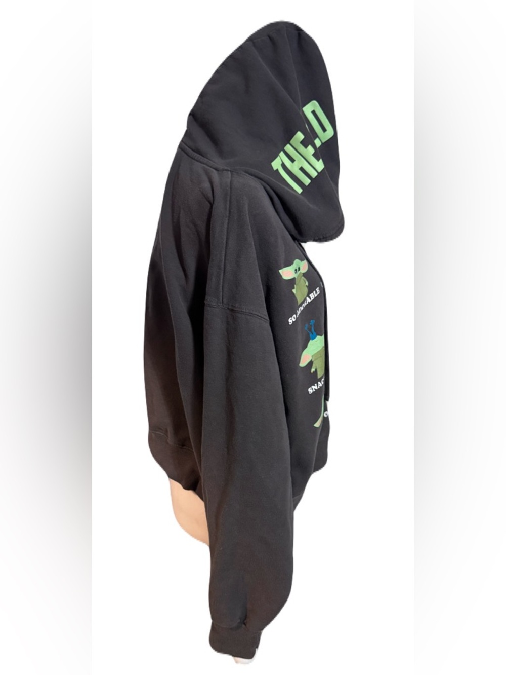 Star Wars “The Child” (Baby Yoda/Grogu) Cropped Hoodie – Junior Size – Gray XXL - Picture 7 of 16